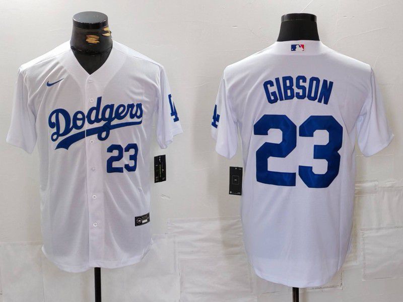 Men Los Angeles Dodgers #23 Gibson White Nike Game 2024 MLB Jersey style 4->los angeles dodgers->MLB Jersey